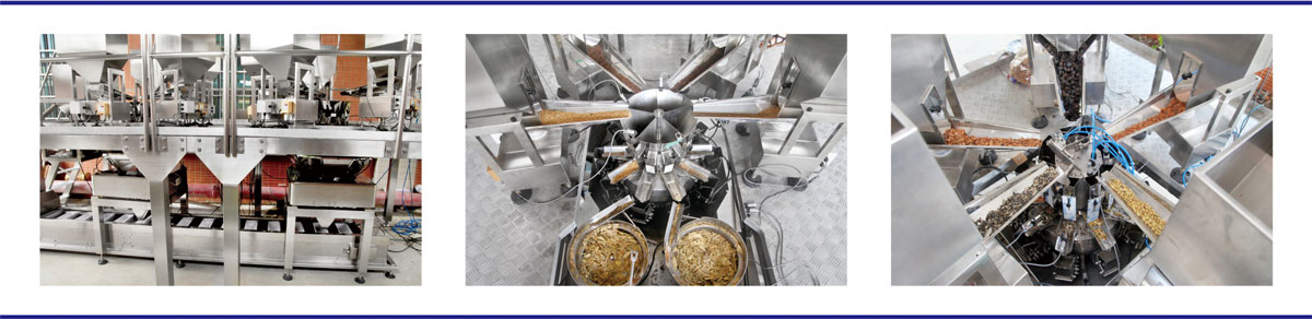 Machine à emballer de produits de mélange de productivité élevée avec la peseuse associative pour la nourriture de casse-croûte High Productivity Mixing Products Packing Machine with Multihead Weigher for Snacks Food