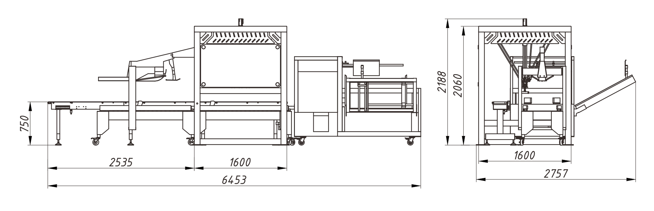 Système de ligne d'emballage de carton Carton packing line system